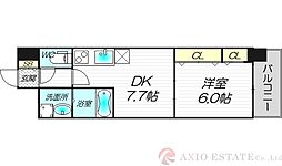 フィールドライト新大阪 1DKの間取図画像