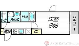 パークヒルズ新大阪will 1Kの間取図画像