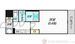 エスリード新大阪ラヴァーグ 1Kの間取図画像