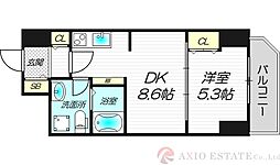 セレニテ新大阪弐番館 1DKの間取図画像