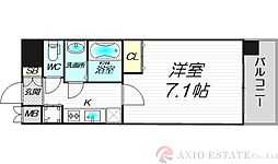 ラドゥセール新大阪 1Kの間取図画像