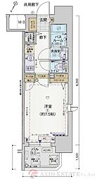 レジデンス靱公園 1Kの間取図画像