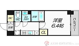 プレサンスブルーム東三国 1Kの間取図画像