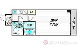 SERENiTE江坂四番館 1Kの間取図画像