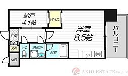 レジディア新大阪 ワンルームの間取図画像