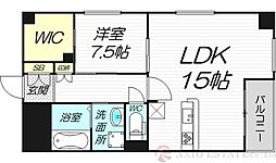 CASSIA江坂 1LDKの間取図画像