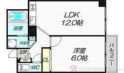 JMRレジデンス新大阪 1LDKの間取図画像