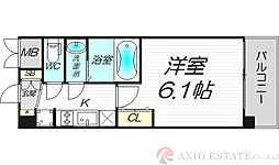 プレサン神崎川FINEBLESS 1Kの間取図画像