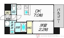 セレニテ十三ミラク 1DKの間取図画像