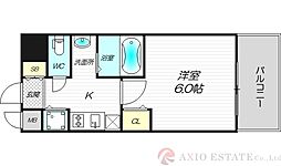 ララプレイス新大阪シエスタ 1Kの間取図画像