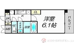 プレサン神崎川FINEBLESS 1Kの間取図画像