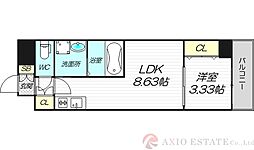 アーバンパーク新大阪 1LDKの間取図画像