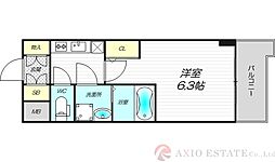 エステムコート新大阪XVIIベイス 1Kの間取図画像