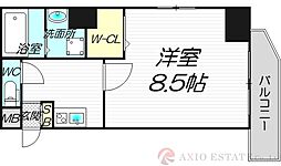 クリスタルグランツ新大阪 1Kの間取図画像