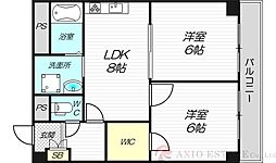 第2星栄ハイツ 2LDKの間取図画像