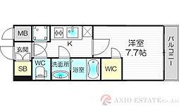 エスリード大阪グランゲート 1Kの間取図画像