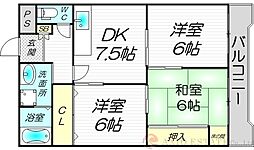 ライトハイツ 3DKの間取図画像