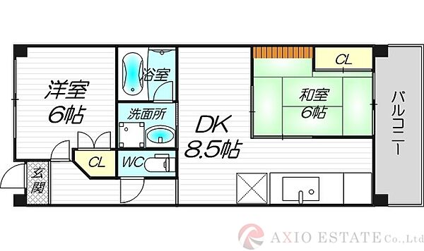 クリスタルシャトウ ｜大阪府大阪市淀川区東三国6丁目(賃貸マンション2DK・4階・50.18㎡)の写真 その2