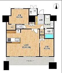 ザ・ライオンズミッドキャピタルタワー 2LDKの間取図画像