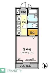 クレセント経堂 1Kの間取図画像