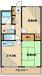 ファインコート西つつじヶ丘 2DKの間取図画像