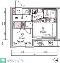 ARCOBALENO BUBAIGAWARA 1DKの間取図画像