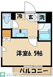 ルーブル喜多見 1Kの間取図画像