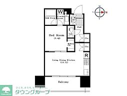 二子玉川ライズタワー&レジデンスタワーセントラル 1LDKの間取図画像