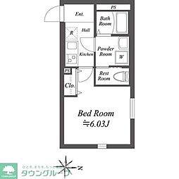 SOLASIA residence世田谷代田 1Kの間取図画像