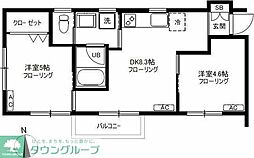コーポトミミツ 2DKの間取図画像