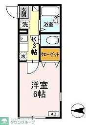 サンヴィクトワール 1Kの間取図画像