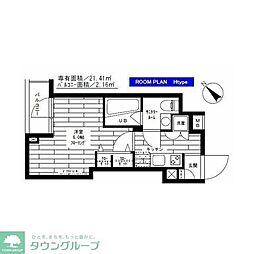 グランドコンシェルジュ用賀アジールコート 1Kの間取図画像