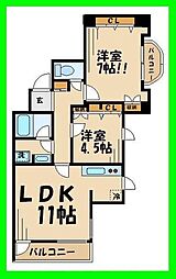 ilCielokitami 2LDKの間取図画像