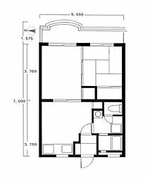 エスパシオ経堂 2DKの間取図画像