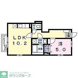 クレイン桜新町 1LDKの間取図画像