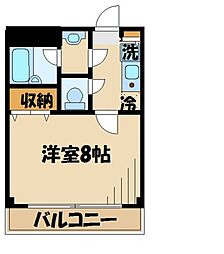エルシオン 1Kの間取図画像