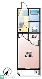コーポ石川 1Kの間取図画像