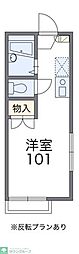 レオパレスリバーサイド染地 1Kの間取図画像