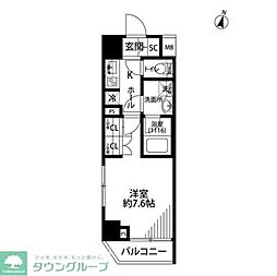 プレール・ドゥーク世田谷代田 1Kの間取図画像