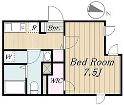 コンポジット上野毛 3階1Kの間取り