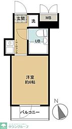 扶桑ハイツ経堂 ワンルームの間取図画像
