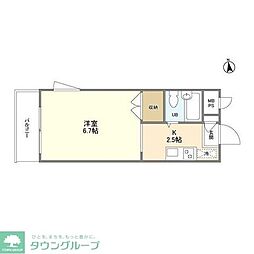 立花ハイツ 1Kの間取図画像