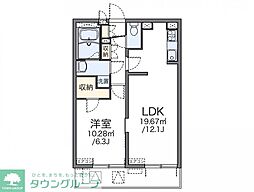 ルミエール駒場東大 1LDKの間取図画像
