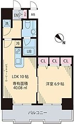 マノワール駒沢 1LDKの間取図画像
