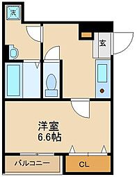 シュネシス 1Kの間取図画像