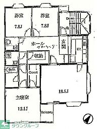 ヴィーリャ弦巻 3LDKの間取図画像