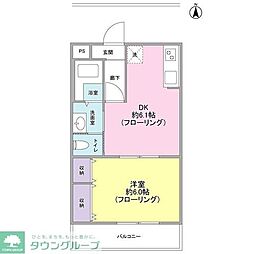 ガーデンハイツ 1DKの間取図画像