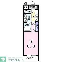 ブレーメンハウス 1Kの間取図画像