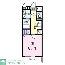 ブレーメンハウス 1Kの間取図画像
