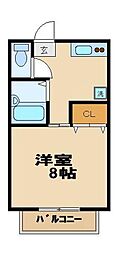 メゾンフルーレ 1Kの間取図画像
